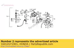 Qui puoi ordinare nessuna descrizione disponibile al momento da Honda , con numero parte 16012GY1901: