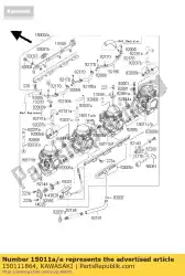 Qui puoi ordinare carburatore, lh, all'interno da Kawasaki , con numero parte 150111864: