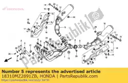 Ici, vous pouvez commander le silencieux d'échappement, r. Ex. * ty auprès de Honda , avec le numéro de pièce 18310MZ2891ZB: