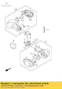 suzuki 3560144H00 conjunto de lámpara, frontal - Lado inferior