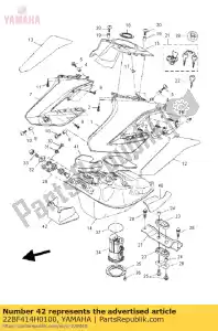 yamaha 22BF414H0100 placa de amortecimento 1 - Lado inferior