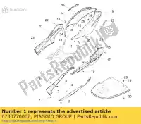 67307700EZ, Piaggio Group, os?ona spojlera lewa     , Nowy