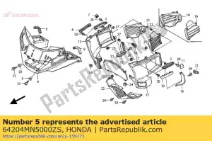 Honda 64204MN5000ZS gieten, r. motorkap * pb - Onderkant