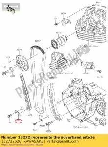 kawasaki 132722626 01 placa, guia de corrente - Lado inferior