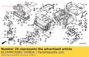 Honda 81194MCA000 gomma, tomaia luce bagagliaio - Il fondo