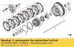 Aqui você pode pedir o comp. Externo, embreagem em Honda , com o número da peça 22100MEJ000: