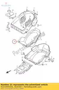 Suzuki 9221005H00 tapis, coffre à casque - La partie au fond