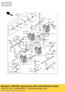 Kawasaki 150101752 carburateur, lh, extérieur - La partie au fond