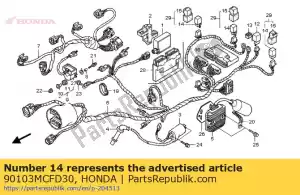 Honda 90103MCFD30 bout, dop, 12x26 - Onderkant