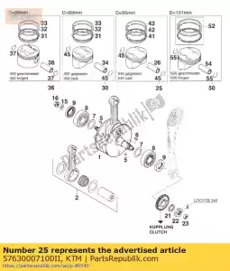 KTM 57630007100II t?ok ii 95mm kpl. obsada 96 - Dół