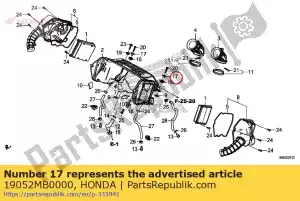 Honda 19052MB0000 collier, montage radiateur - La partie au fond