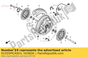 Honda 91055MCA003 bearing, ball radial, 600 - Bottom side