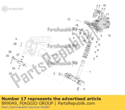 Aprilia 899049, Parafuso superior em u, OEM: Aprilia 899049