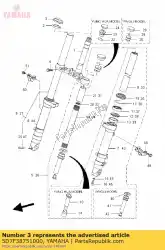 Ici, vous pouvez commander le roulement, direction inférieure auprès de Yamaha , avec le numéro de pièce 5D7F38751000: