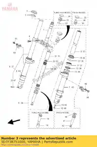 yamaha 5D7F38751000 roulement, direction inférieure - La partie au fond