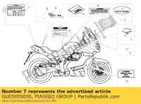 GU05926030, Piaggio Group, Decalcomania della pressione dei pneumatici moto-guzzi bellagio breva breva v ie norge norge polizia berlino sport 850 940 1100 1200 2005 2006 2007 2008, Nuovo