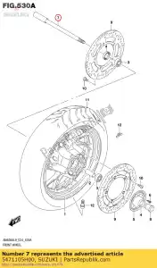 suzuki 5471105H00 eixo dianteiro - Lado inferior