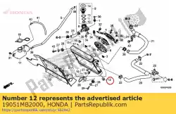 Ici, vous pouvez commander le caoutchouc, montage radiateur auprès de Honda , avec le numéro de pièce 19051MB2000: