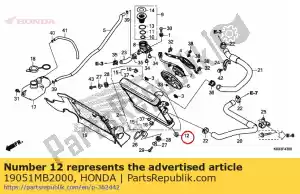 honda 19051MB2000 caoutchouc, montage radiateur - La partie au fond