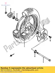 Here you can order the axle, front from Suzuki, with part number 5471135411: