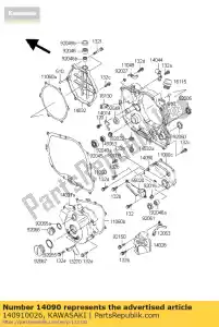 kawasaki 140910026 kap, transmissie klx300-a8 - Onderkant