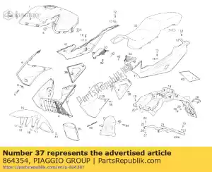 Piaggio Group 864354 cobrir - Lado inferior