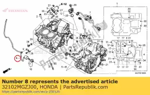 honda 32102MGZJ00 sub arnés, presión de aceite - Lado inferior