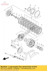 yamaha 5S7161110000 gear, primary drive - Bottom side