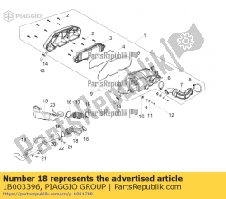 Aprilia 1B003396, Inlaatfitting, OEM: Aprilia 1B003396