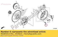 bout, dop, 6mm van Honda, met onderdeel nummer 90085413781, bestel je hier online: