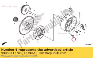 honda 90085413781 perno, casquillo, 6 mm - Lado inferior