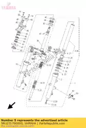 Ici, vous pouvez commander le cylindre, fourche avant auprès de Yamaha , avec le numéro de pièce 5RU231700000: