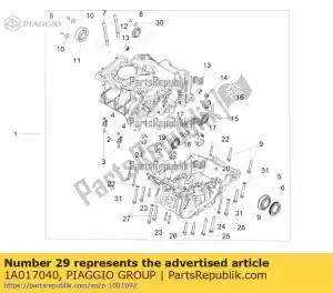 Piaggio Group 1A017040 tbei flensschroef m5x12 - Onderkant