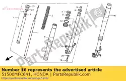 Aqui você pode pedir o garfo assy., l. Fr. Em Honda , com o número da peça 51500MFC641: