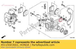 Aquí puede pedir pin, diapositiva de Honda , con el número de pieza 45115GE3602: