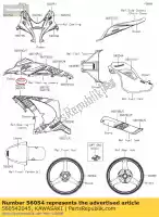 560542045, Kawasaki, marca, capuz lateral, ninja zx636fgf kawasaki  zx 600 636 1000 2016 2017 2018 2020, Novo