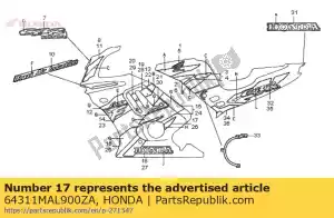 Honda 64311MAL900ZA striscia f, r. cappuccio inferiore ( - Il fondo