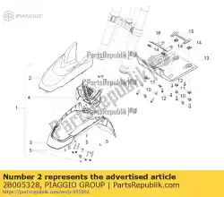 voorspatbord deksel  wit van Piaggio Group, met onderdeel nummer 2B005328, bestel je hier online: