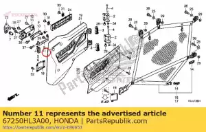 honda 67250HL3A00 plaque comp., l. levier de porte - La partie au fond