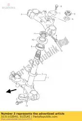 Qui puoi ordinare stelo, sterzo h da Suzuki , con numero parte 5131102B40: