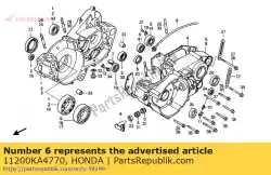 Here you can order the crank case comp,l from Honda, with part number 11200KA4770: