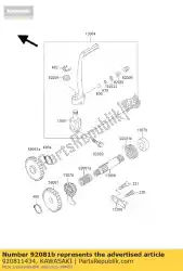 Here you can order the spring,kick from Kawasaki, with part number 920811434: