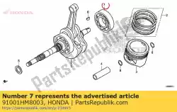 lager, kogel, 6207c3 van Honda, met onderdeel nummer 91001HM8003, bestel je hier online:
