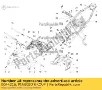 B044216, Piaggio Group, Supporto per sella aprilia  caponord zd4vk000, zd4vka, zd4vk001, zd4vka01 zd4vkb000, zd4vkb001, zd4vkb003, zd4vkb00x, zd4vkb009 zd4vku00 1200 2013 2014 2015 2016 2017, Nuovo