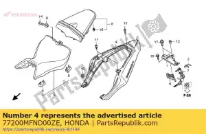 Honda 77200MFND00ZE conjunto de capuz, rr. (wl) * tipo 4 1 * (tipo 4 1) - Lado superior