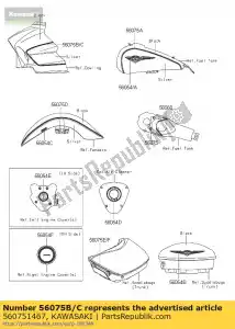 Kawasaki 560751467 modèle, capot supérieur, rh - La partie au fond