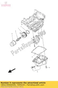 yamaha 1WS134000000 conjunto de la cubierta del colador - Lado inferior