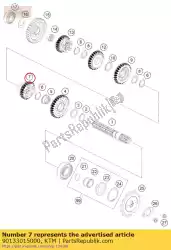 Aqui você pode pedir o roda inversa 5. Engrenagem em KTM , com o número da peça 90133015000: