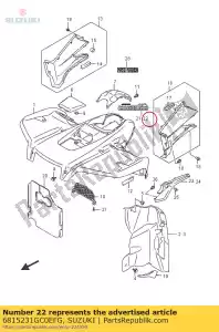 Suzuki 6815231GC0EFG emblema, fronte fe - Il fondo