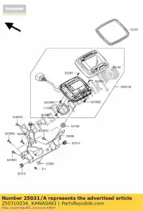 Kawasaki 250310034 meter-assy,mph - Bottom side